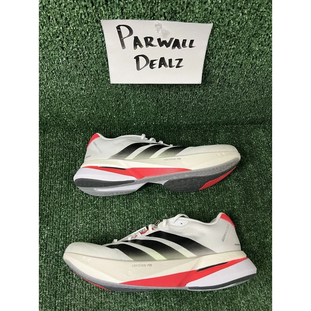 Adidas Adizero Boston 13 Running Shoes Black White Lucid Red Men's 12.5 JS4932